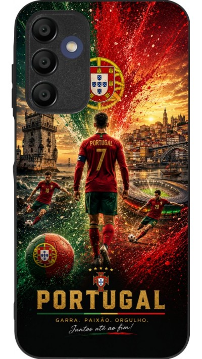 Coque Samsung Galaxy A16 - Silicone rigide noir Football Portugal splash 2026