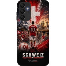 Coque Samsung Galaxy A16 - Silicone rigide noir Football Schweiz splash 2026