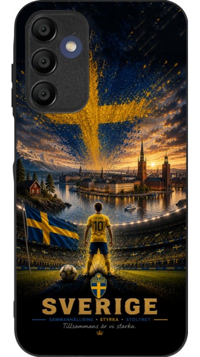 Coque Samsung Galaxy A16 - Silicone rigide noir Football Suède splash 2026