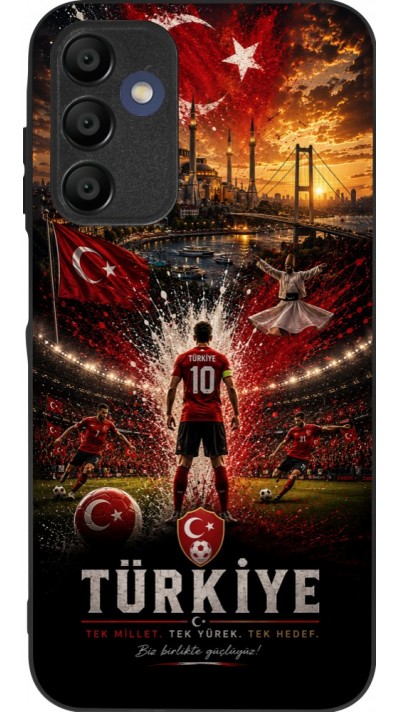 Coque Samsung Galaxy A16 - Silicone rigide noir Football Turquie splash 2026