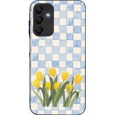 Coque Samsung Galaxy A16 - Silicone rigide noir Blue vichy tulips Spring 2026