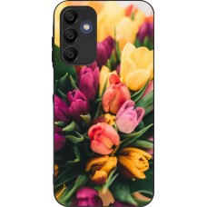 Coque Samsung Galaxy A16 - Silicone rigide noir Bouquet of tulips Spring 2026