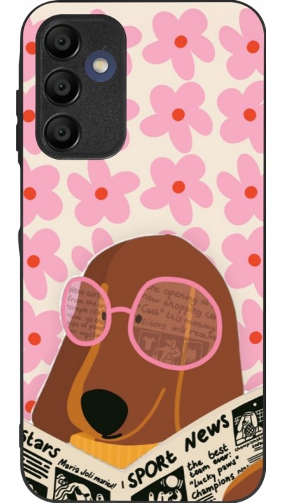 Samsung Galaxy A16 Case Hülle - Silikon schwarz Dog with newspaper Spring 2026