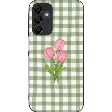 Coque Samsung Galaxy A16 - Silicone rigide noir Green vichy tulips Spring 2026