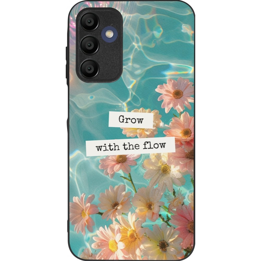Coque Samsung Galaxy A16 - Silicone rigide noir Summer 2025 Grow with the flow