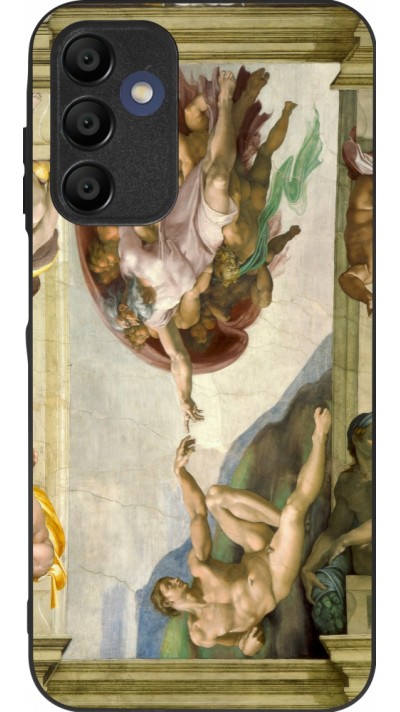 Samsung Galaxy A16 Case Hülle - Silikon schwarz Kunstbild - Die Erschaffung Adams - Michelangelo