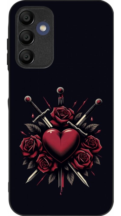 Coque Samsung Galaxy A16 - Silicone rigide noir Valentine 2024 gothic love