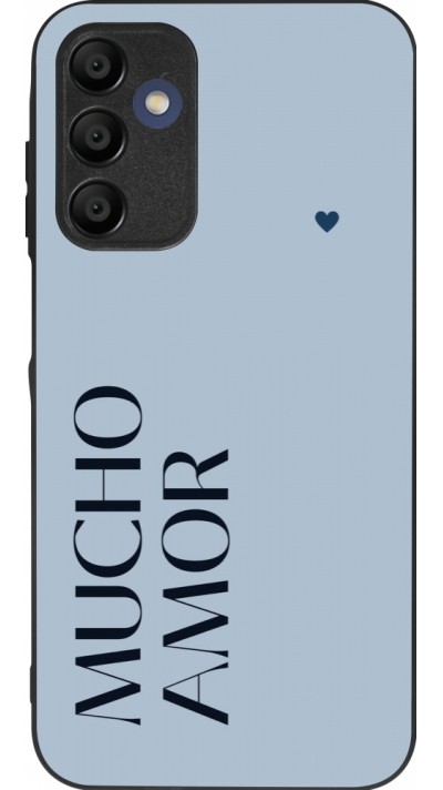 Coque Samsung Galaxy A16 - Silicone rigide noir Valentine 2024 mucho amor azul