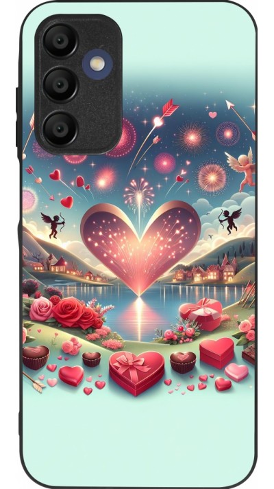 Coque Samsung Galaxy A16 - Silicone rigide noir Valentine 2025 Chic