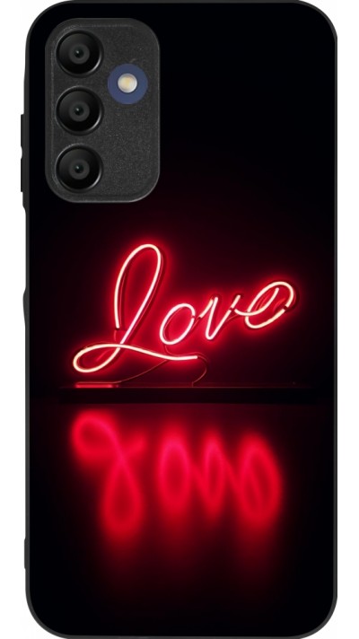 Coque Samsung Galaxy A16 - Silicone rigide noir Valentine 2025 Neon Love