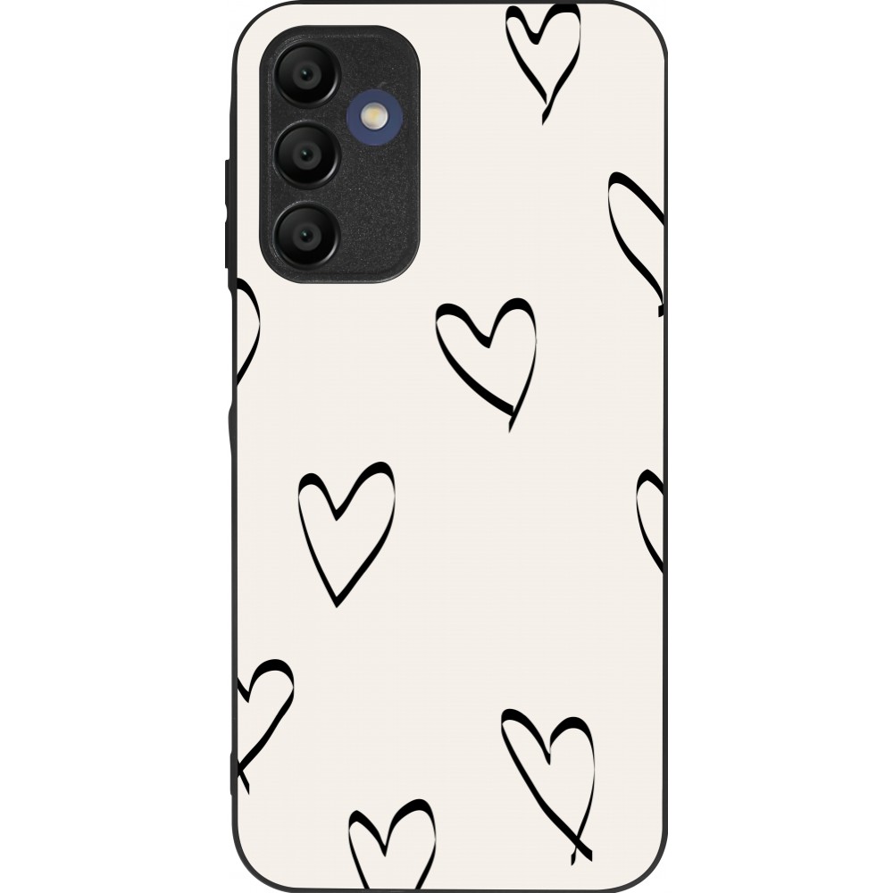 Coque Samsung Galaxy A16 - Silicone rigide noir Valentine 2023 minimalist hearts