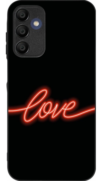 Coque Samsung Galaxy A16 - Silicone rigide noir Valentine 2023 neon love