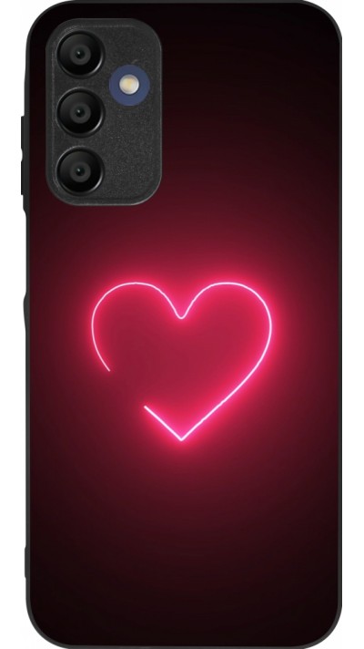 Coque Samsung Galaxy A16 - Silicone rigide noir Valentine 2023 single neon heart