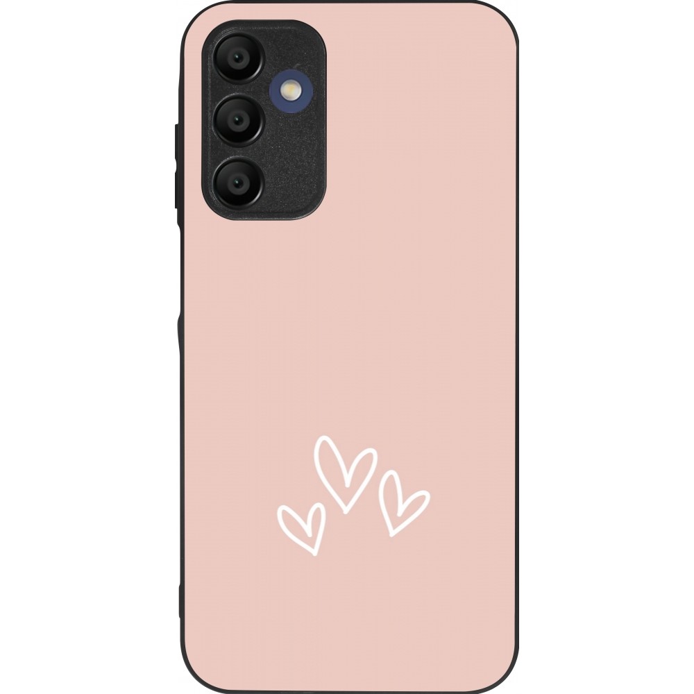 Coque Samsung Galaxy A16 - Silicone rigide noir Valentine 2023 three minimalist hearts