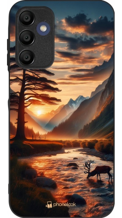 Coque Samsung Galaxy A16 - Silicone rigide noir Valley Sunset Deer Tree