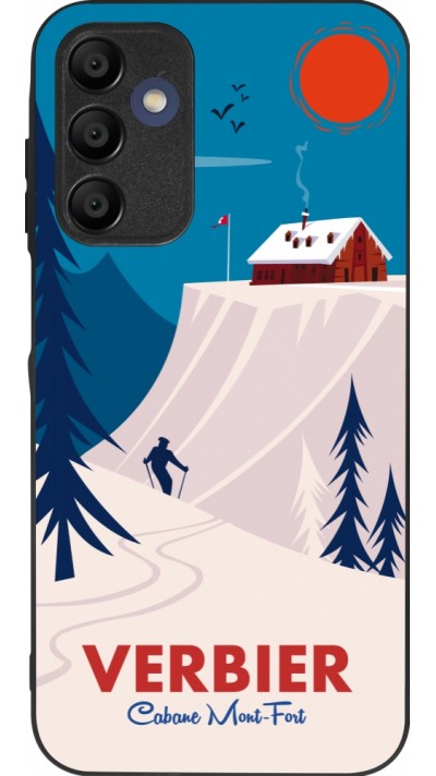 Coque Samsung Galaxy A16 - Silicone rigide noir Verbier Cabane Mont-Fort