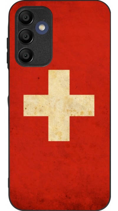 Coque Samsung Galaxy A16 - Silicone rigide noir Vintage Flag SWISS
