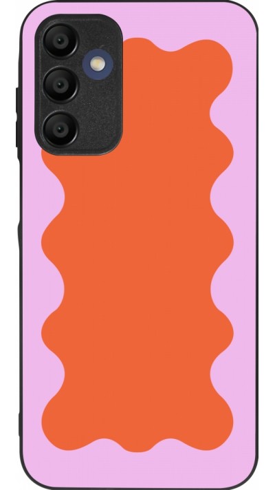 Coque Samsung Galaxy A16 - Silicone rigide noir Wavy Rectangle Orange Pink