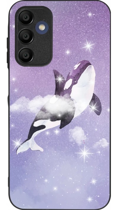 Coque Samsung Galaxy A16 - Silicone rigide noir Whale in sparking stars