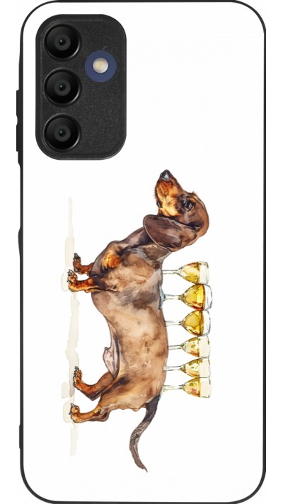 Coque Samsung Galaxy A16 - Silicone rigide noir Wine Teckel