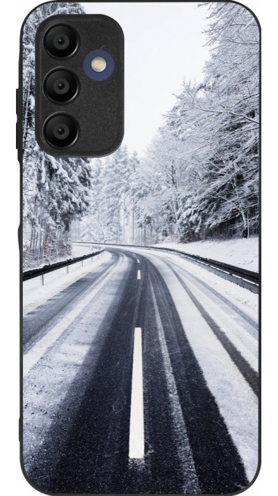 Coque Samsung Galaxy A16 - Silicone rigide noir Winter 22 Snowy Road