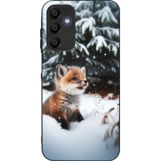 Coque Samsung Galaxy A16 - Silicone rigide noir Noël 2023 Renardeau sapin
