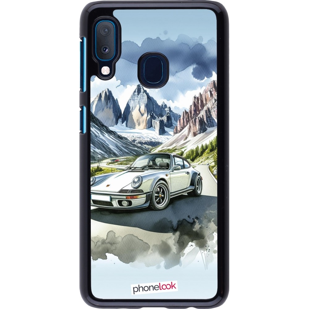 Samsung Galaxy A20e Case Hülle - Porsche 911 Berg Aquarell