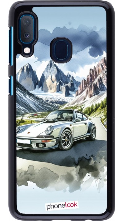 Samsung Galaxy A20e Case Hülle - Porsche 911 Berg Aquarell