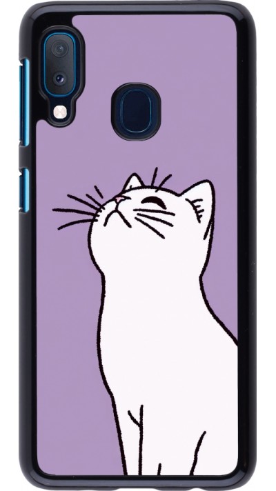 Coque Samsung Galaxy A20e - Chat sur fond violet