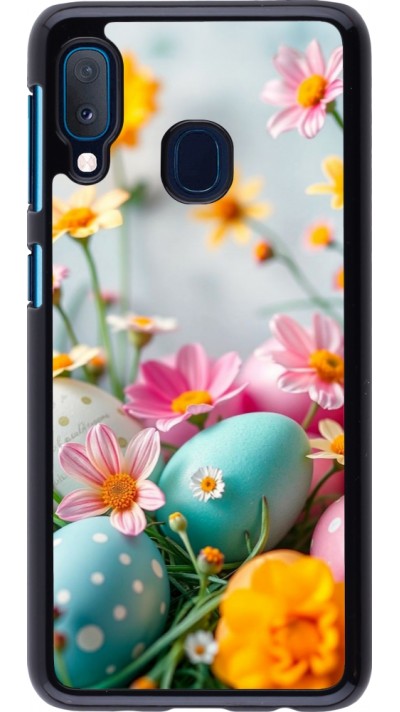 Coque Samsung Galaxy A20e - Easter 2026 Eggs with flowers