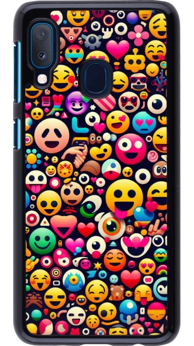 Samsung Galaxy A20e Case Hülle - Emoji Mix Farbe