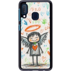 Coque Samsung Galaxy A20e - Little Angel Sketch Love