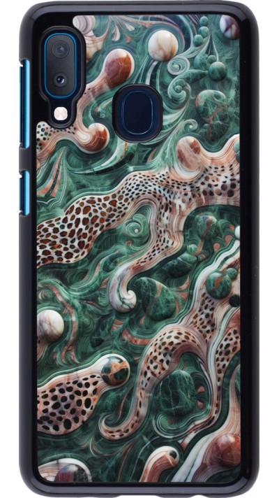 Samsung Galaxy A20e Case Hülle - Grüner Marmor und abstrakter Leopard
