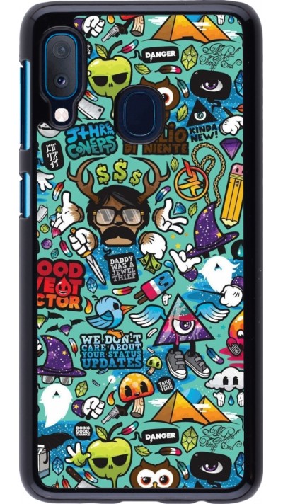 Samsung Galaxy A20e Case Hülle - Mixed Cartoons Turquoise