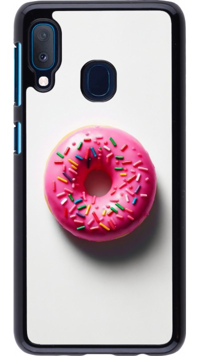 Coque Samsung Galaxy A20e - Weißer Hintergrund, pinker Donut