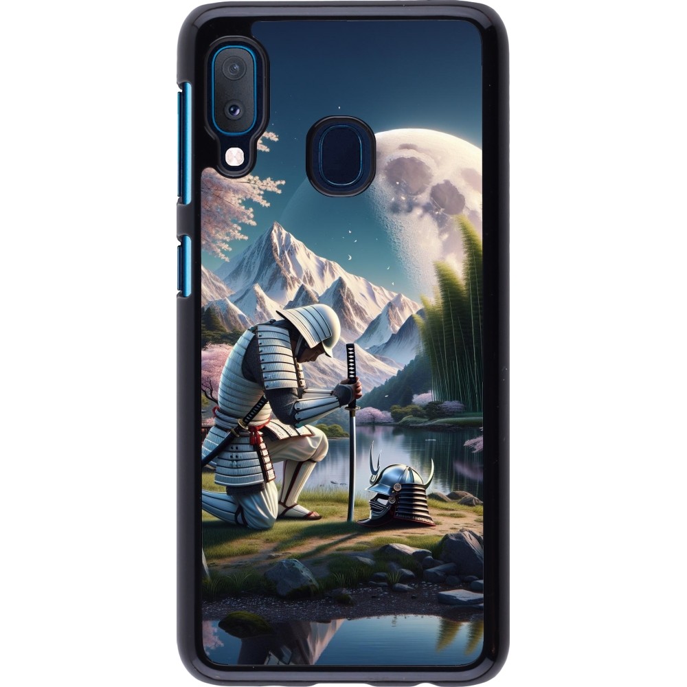 Samsung Galaxy A20e Case Hülle - Samurai Katana Mond