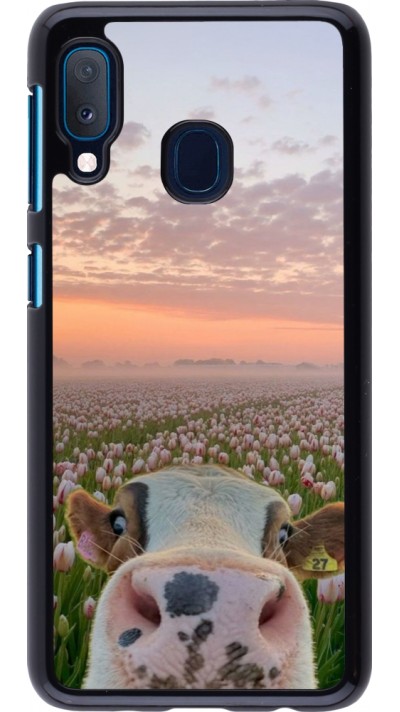 Coque Samsung Galaxy A20e - Cow with tulips 2026