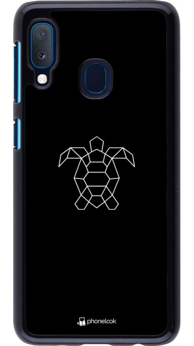 Coque Samsung Galaxy A20e - Turtles lines on black