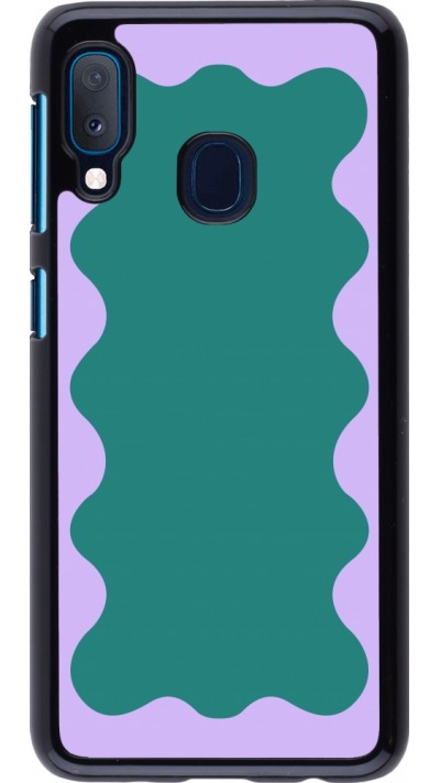 Coque Samsung Galaxy A20e - Wavy Rectangle Green Purple