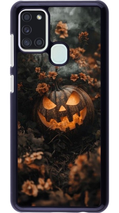 Coque Samsung Galaxy A21s - Halloween 2025 Pumpkin with flowers