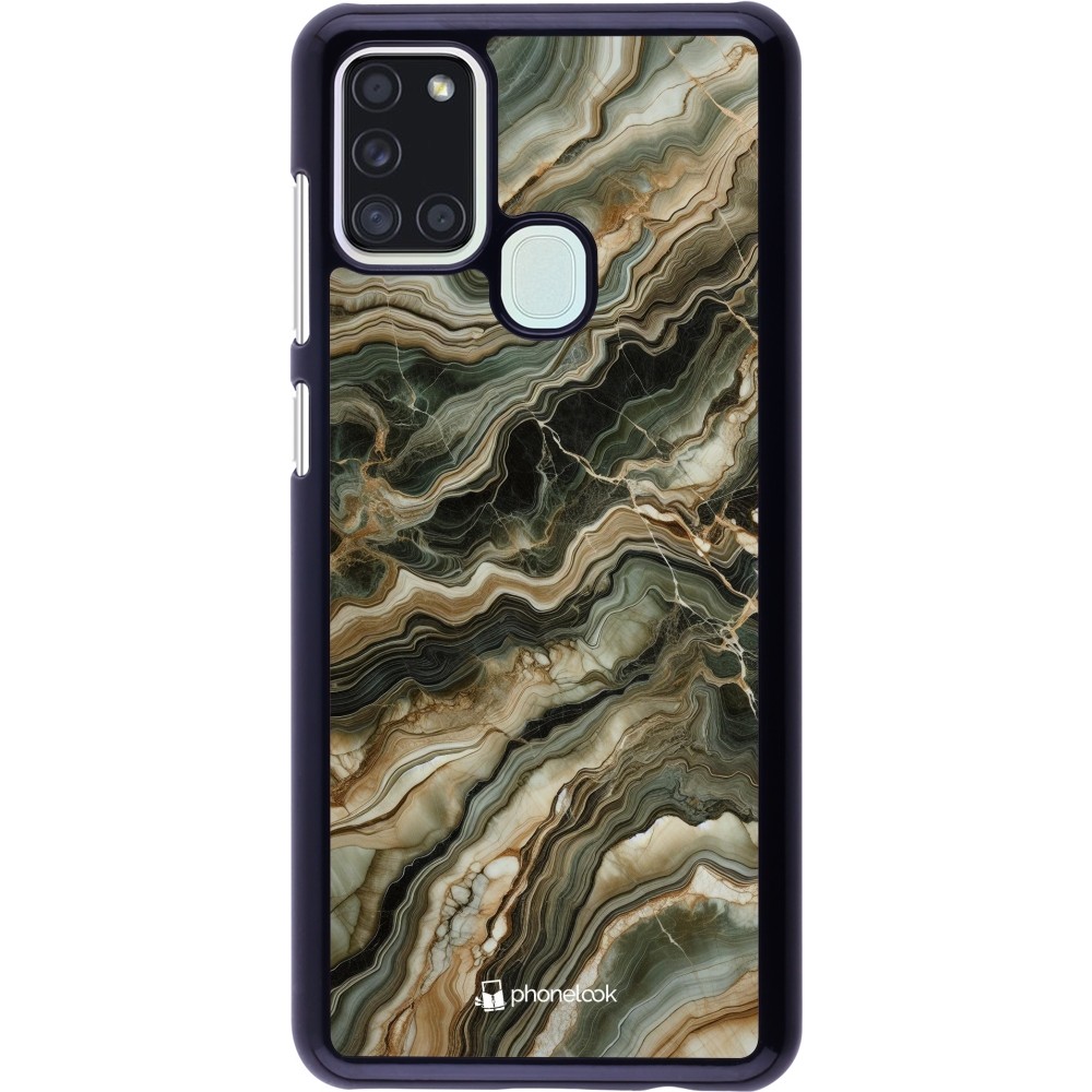 Samsung Galaxy A21s Case Hülle - Oliv Marmor