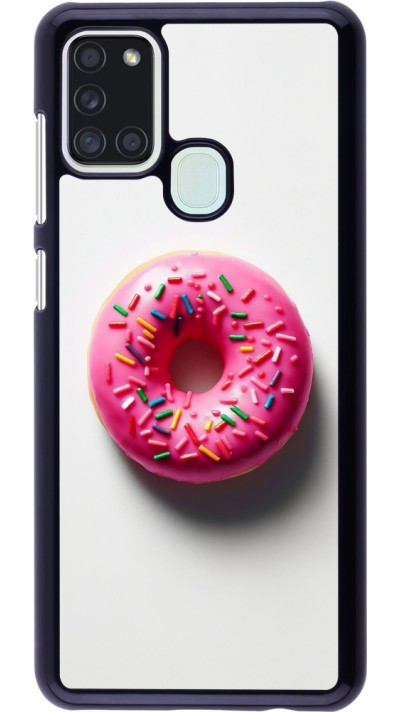 Coque Samsung Galaxy A21s - Weißer Hintergrund, pinker Donut
