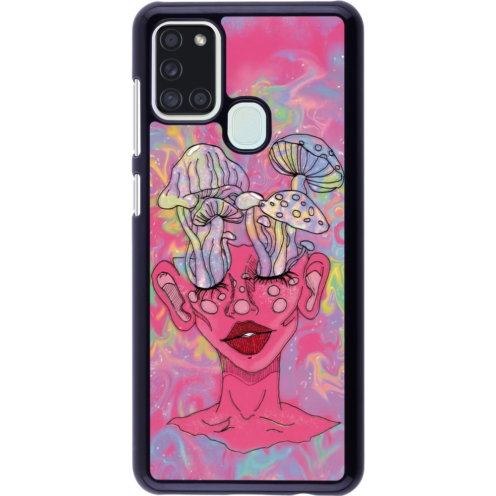 Samsung Galaxy A21s Case Hülle - Psychedelic pink mushroom