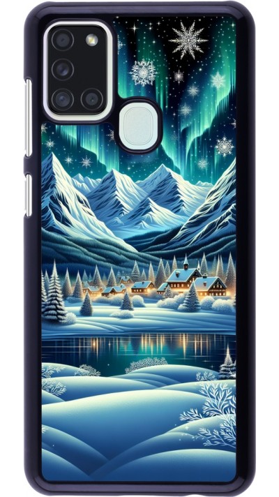 Coque Samsung Galaxy A21s - Snowy Mountain Village Lake night