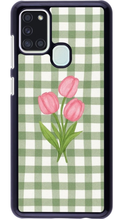 Samsung Galaxy A21s Case Hülle - Green vichy tulips Spring 2026