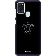 Coque Samsung Galaxy A21s - Turtles lines on black