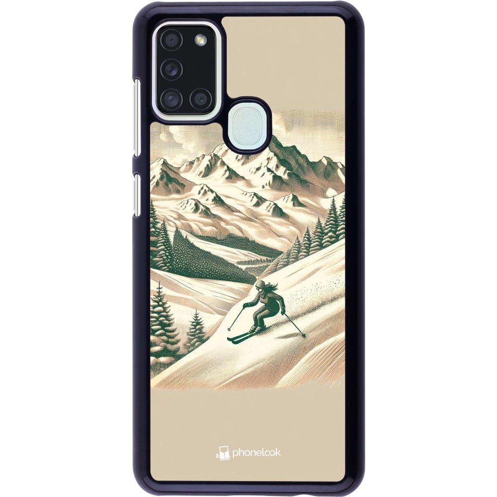 Coque Samsung Galaxy A21s - Vintage Ski Mountain