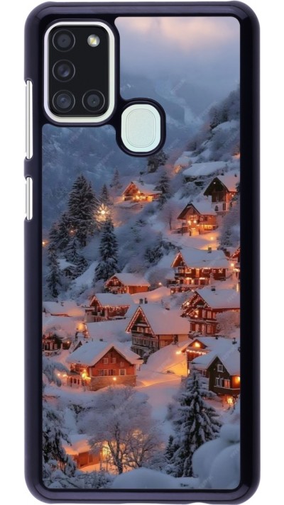Samsung Galaxy A21s Case Hülle - Winter 25 Winter snowy village