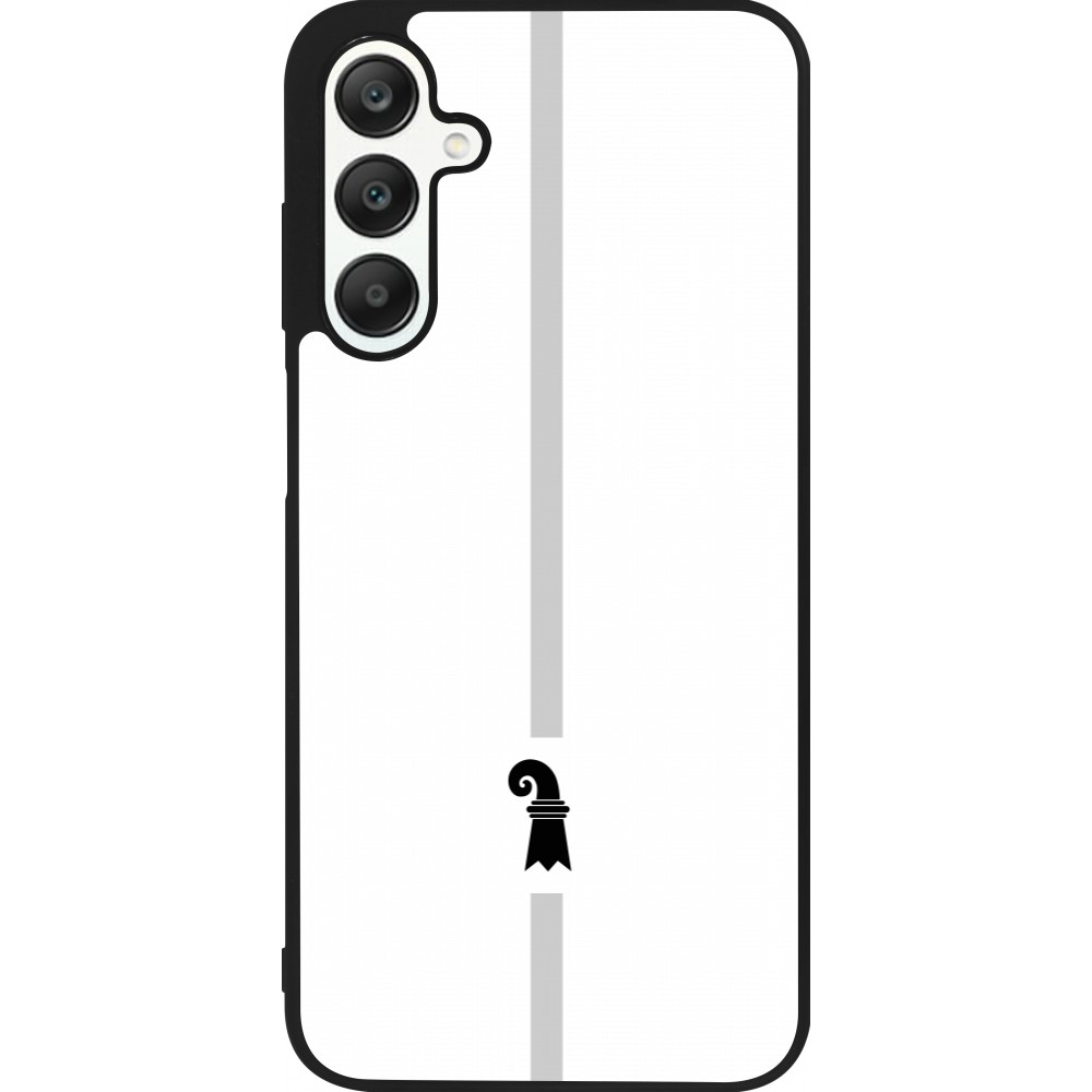 Coque Samsung Galaxy A25 - Silicone rigide noir Canton BS blanc