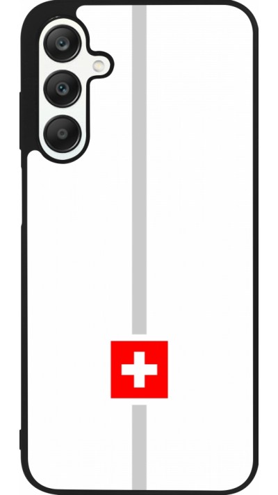 Coque Samsung Galaxy A25 - Silicone rigide noir Canton CH blanc
